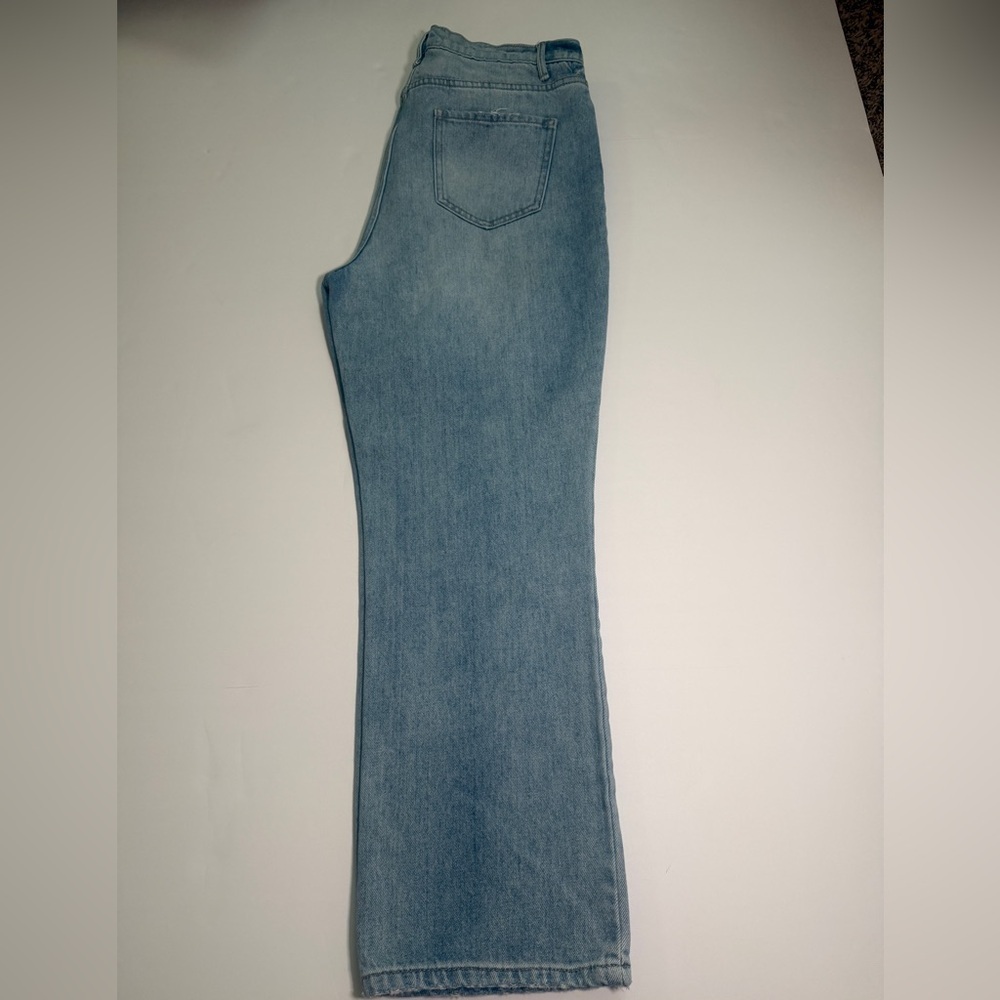 Everly Light Blue Flare Jeans - Picture 2 of 4